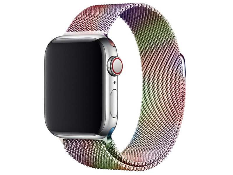Newface Apple Watch 40mm Metal Mıknatıslı Kordon - Rainbow