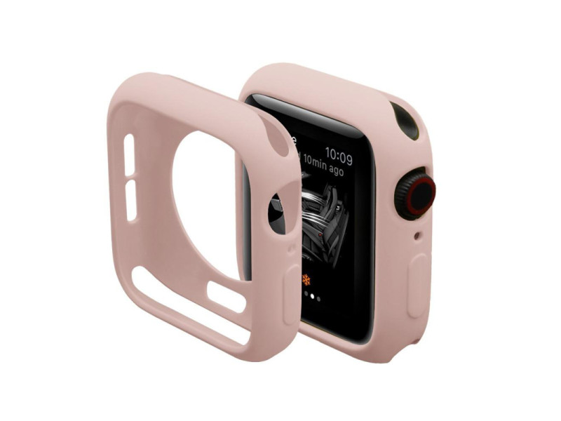 Newface Apple Watch 40mm Silikon Alt Kasa - Pudra