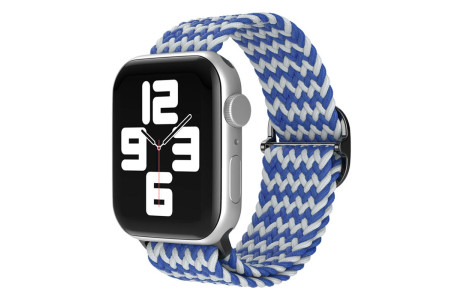 Newface Apple Watch 40mm Star Kordon - Zigzag Beyaz-Mavi