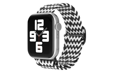 Newface Apple Watch 40mm Star Kordon - Zigzag Siyah-Beyaz