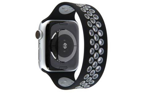 Newface Apple Watch 41mm Ayarlı Delikli Silikon Kordon - Siyah-Gri