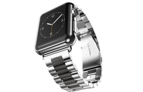 Newface Apple Watch 41mm Metal Baklalı Kordon - Gümüş-Siyah