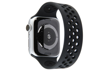 Newface Apple Watch 42mm Ayarlı Delikli Silikon Kordon - Siyah-Siyah