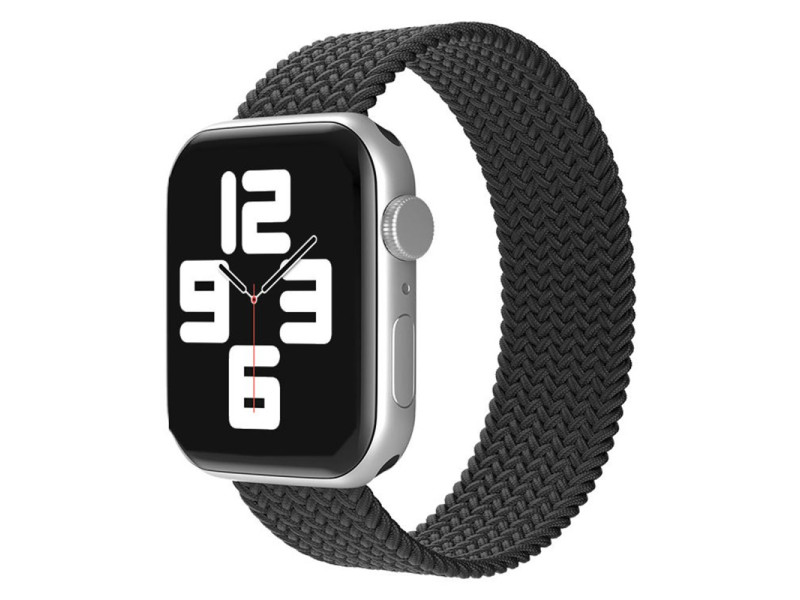 Newface Apple Watch 45mm Ayarlı Solo Silikon Kordon - Siyah