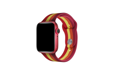 Newface Apple Watch 42mm Gökkuşağı Org Kordon - Kırmızı-Bordo