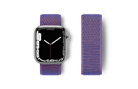 Newface Apple Watch Ultra 49mm Hasırlı Cırtcırtlı Kordon - Lila