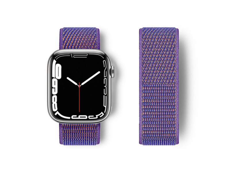 Newface Apple Watch 42mm Hasırlı Cırtcırtlı Kordon - Lila