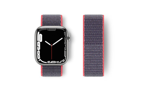 Newface Apple Watch Ultra 49mm Hasırlı Cırtcırtlı Kordon - Pembe