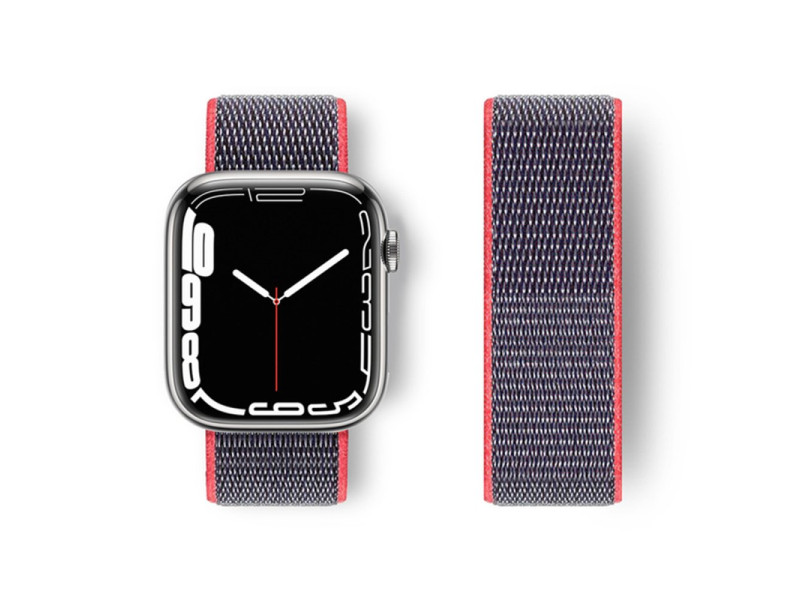 Newface Apple Watch 45mm Hasırlı Cırtcırtlı Kordon - Pembe