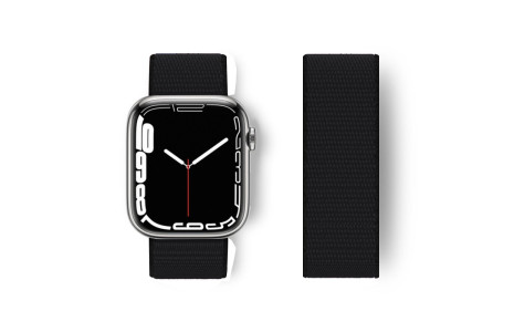 Newface Apple Watch Ultra 49mm Hasırlı Cırtcırtlı Kordon - Siyah