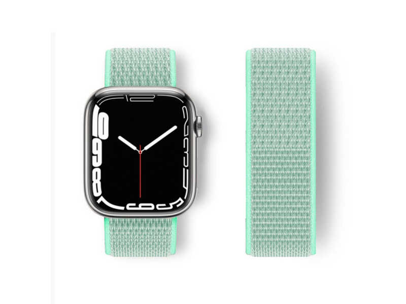Newface Apple Watch 42mm Hasırlı Cırtcırtlı Kordon - Turkuaz