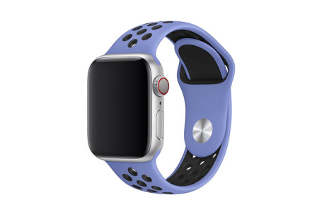 Newface Apple Watch 45mm Spor Delikli Kordon - Lila-Siyah