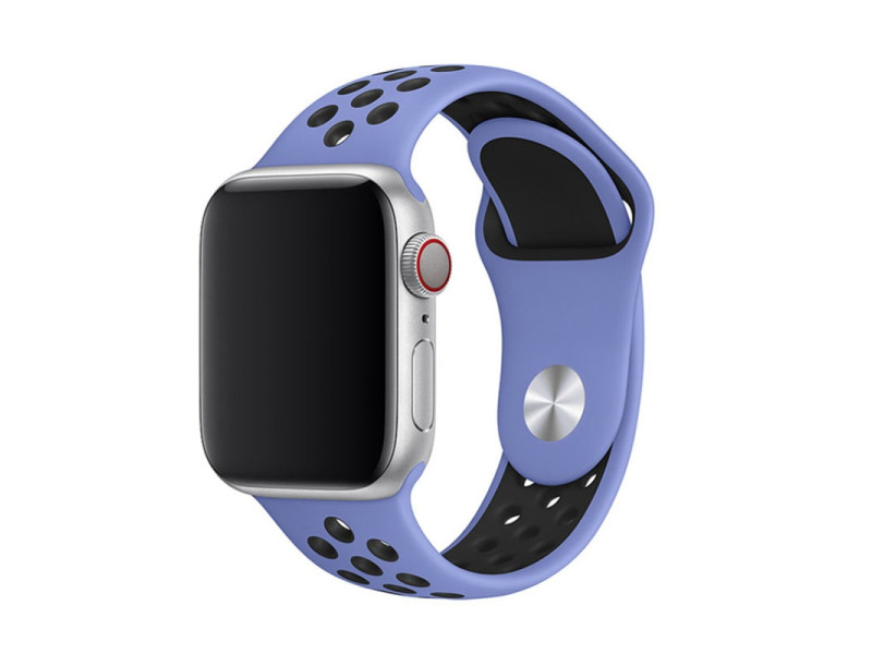 Newface Apple Watch 42mm Spor Delikli Kordon - Lila-Siyah