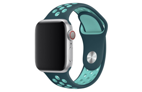 Newface Apple Watch 45mm Spor Delikli Kordon - Petrol Mavisi-Turkuaz