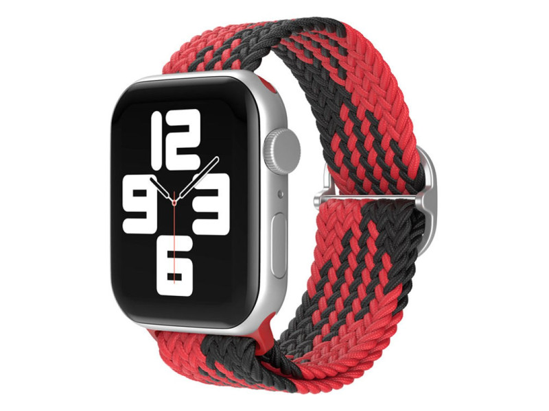 Newface Apple Watch 42mm Star Kordon - Kırmızı-Siyah