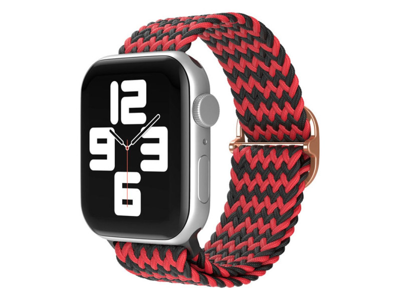 Newface Apple Watch 42mm Star Kordon - Zigzag Kırmızı-Siyah