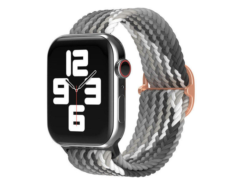 Newface Apple Watch 44mm Star Kordon - Gri-Siyah