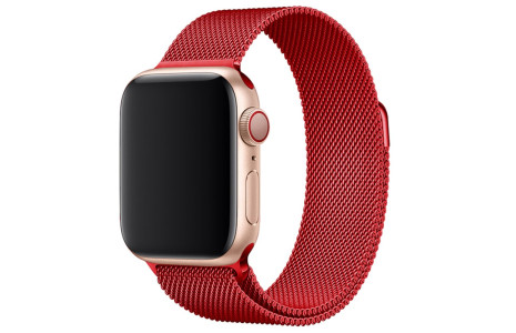 Newface Apple Watch 45mm Metal Mıknatıslı Kordon - Kırmızı
