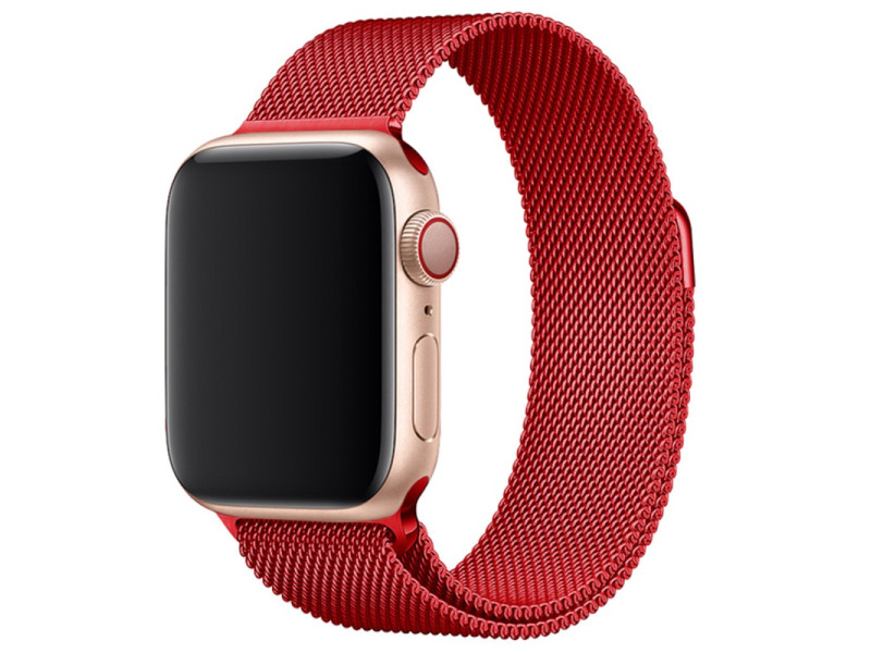 Newface Apple Watch 45mm Metal Mıknatıslı Kordon - Kırmızı