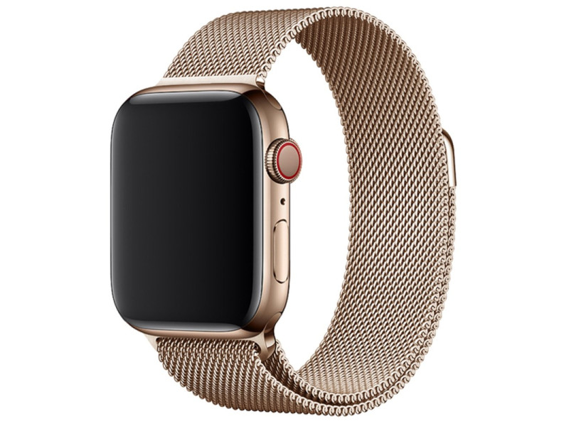 Newface Apple Watch 45mm Metal Mıknatıslı Kordon - Metalik Gold