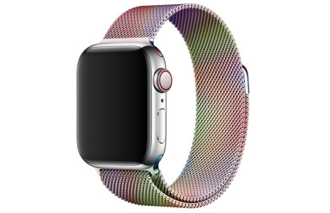 Newface Apple Watch 45mm Metal Mıknatıslı Kordon - Rainbow
