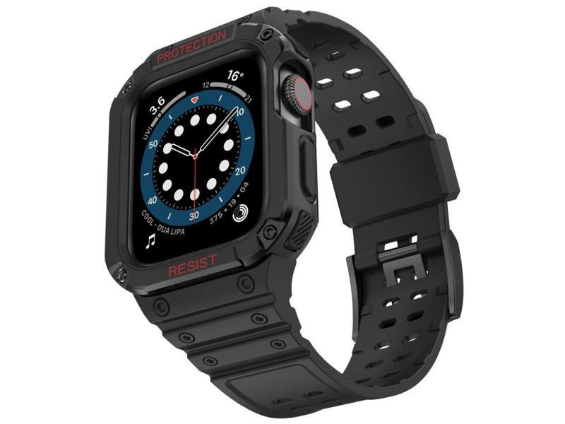 Newface Apple Watch 42mm KR401 Silikon Kordon - Siyah
