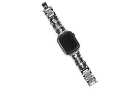 Newface Apple Watch 41mm KR405 Metal Bakla Kordon - Gümüş