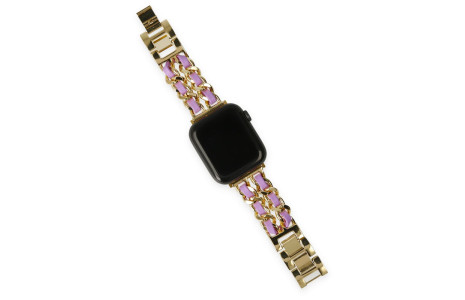Newface Apple Watch 41mm KR405 Metal Bakla Kordon - Lila
