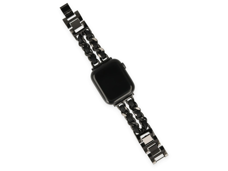 Newface Apple Watch 40mm KR405 Metal Bakla Kordon - Siyah