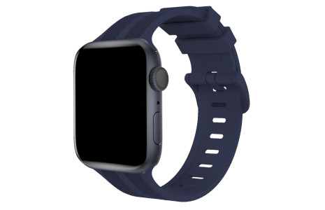 Newface Apple Watch Ultra 49mm KR408 Çizgili Silikon Kordon - Lacivert