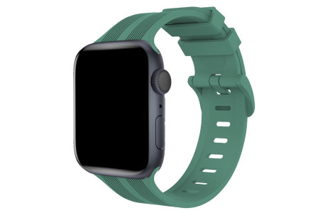 Newface Apple Watch Ultra 49mm KR408 Çizgili Silikon Kordon - Yeşil