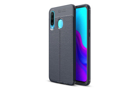 Newface Huawei P30 Lite Kılıf Focus Derili Silikon - Lacivert