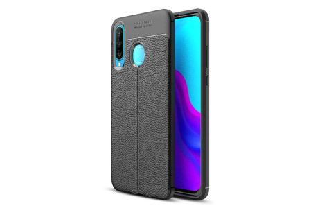Newface Huawei P30 Lite Kılıf Focus Derili Silikon - Siyah