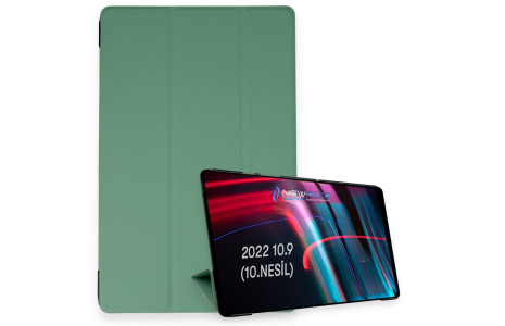 Newface iPad 2022 10.9 (10.nesil) Kılıf Tablet Smart Kılıf - Koyu Yeşil