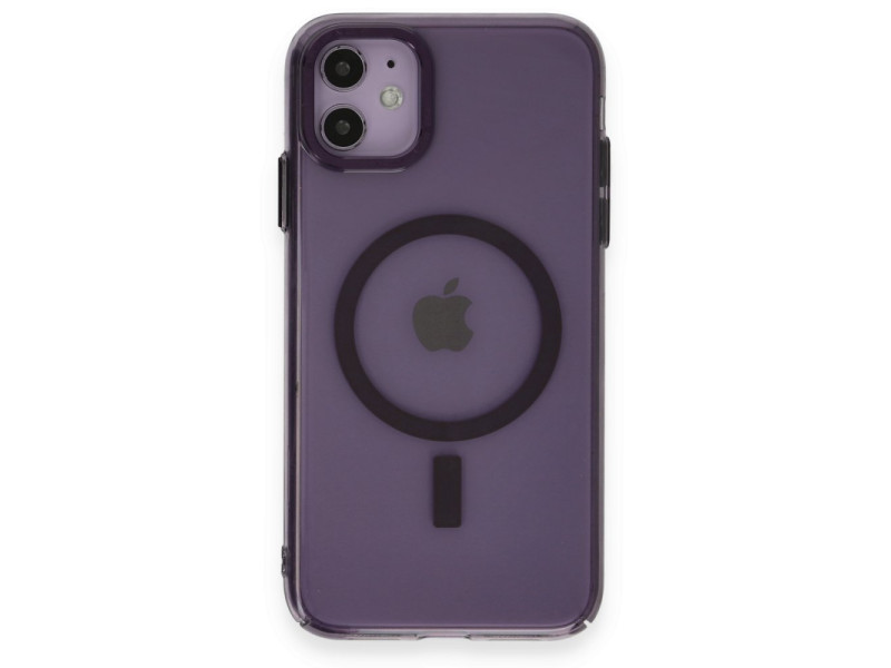 Newface iPhone 11 Kılıf Anka PC Magneticsafe Sert Metal Kapak - Mor