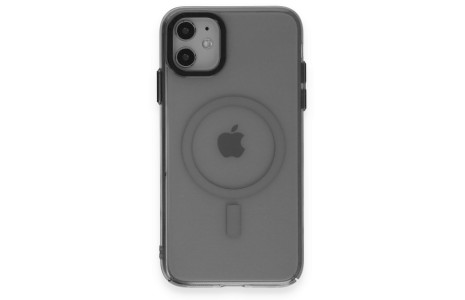Newface iPhone 11 Kılıf Anka PC Magneticsafe Sert Metal Kapak - Siyah