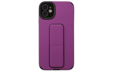Newface iPhone 11 Kılıf Mega Standlı Silikon - Mor