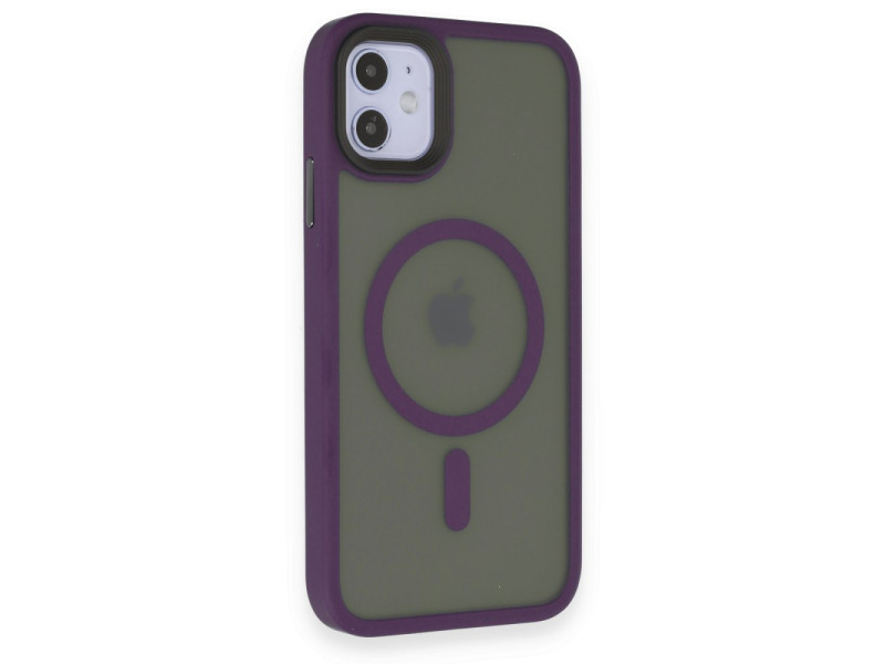 Newface iPhone 11 Kılıf Trex Magneticsafe Kapak - Derin Mor
