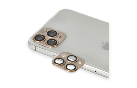 Newface iPhone 11 Pro Pers Alüminyum Kamera Lens - Gold