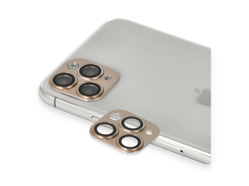 Newface iPhone 11 Pro Pers Alüminyum Kamera Lens - Gold