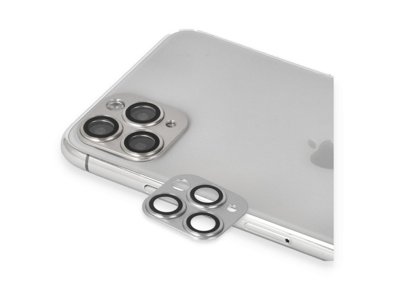 Newface iPhone 11 Pro Pers Alüminyum Kamera Lens - Gümüş