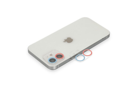 Newface iPhone 11 Renkli Kamera Lens Koruma Cam - Pembe-Mavi