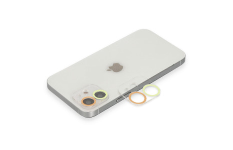 Newface iPhone 11 Renkli Kamera Lens Koruma Cam - Sarı-Turuncu