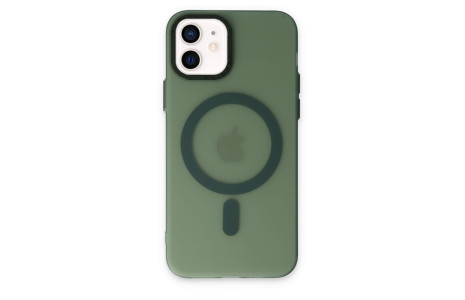 Newface iPhone 12 Kılıf Lodos Magneticsafe Mat Kapak - Köknar Yeşili