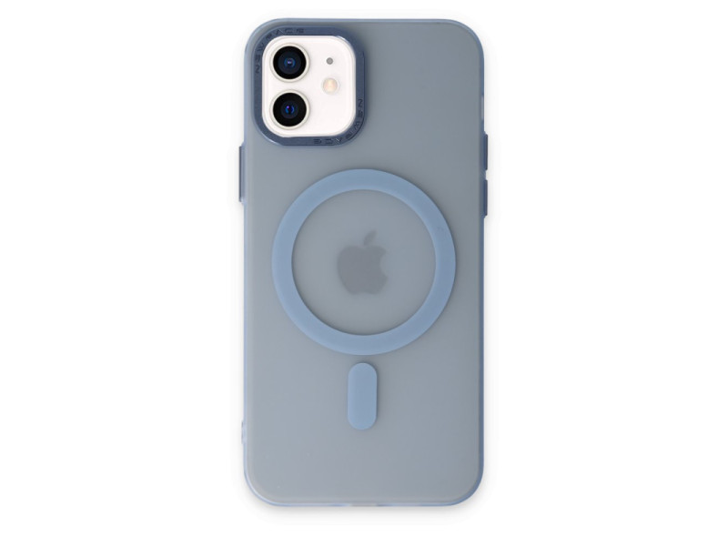 Newface iPhone 12 Kılıf Lodos Magneticsafe Mat Kapak - Sierra Blue