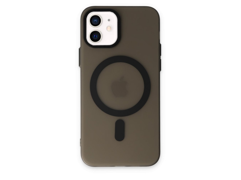 Newface iPhone 12 Kılıf Lodos Magneticsafe Mat Kapak - Siyah