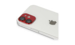 Newface iPhone 12 Mini Pers Alüminyum Kamera Lens - Kırmızı