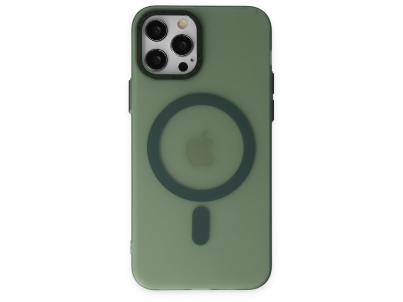 Newface iPhone 12 Pro Kılıf Lodos Magneticsafe Mat Kapak - Köknar Yeşili