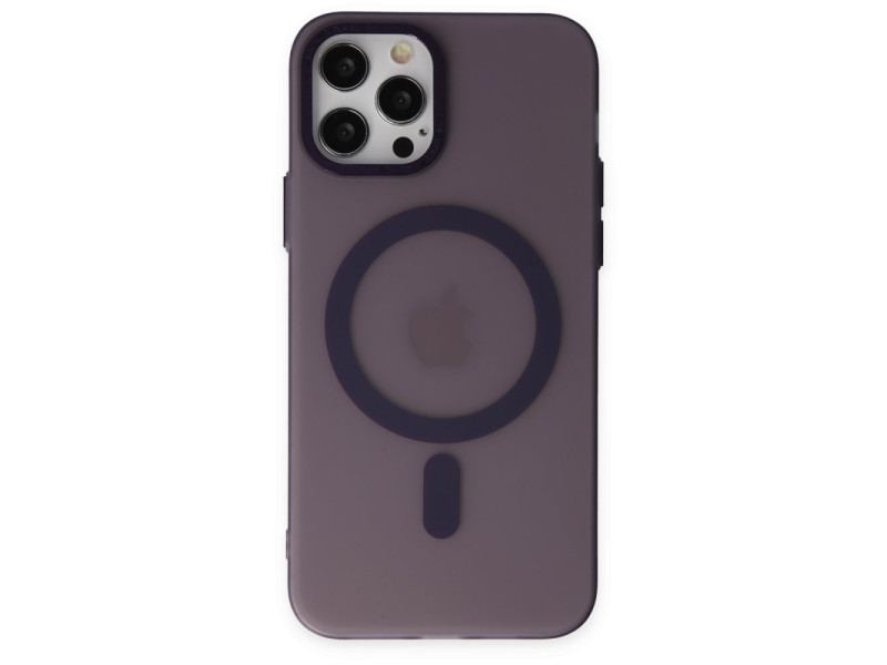 Newface iPhone 12 Pro Kılıf Lodos Magneticsafe Mat Kapak - Mor