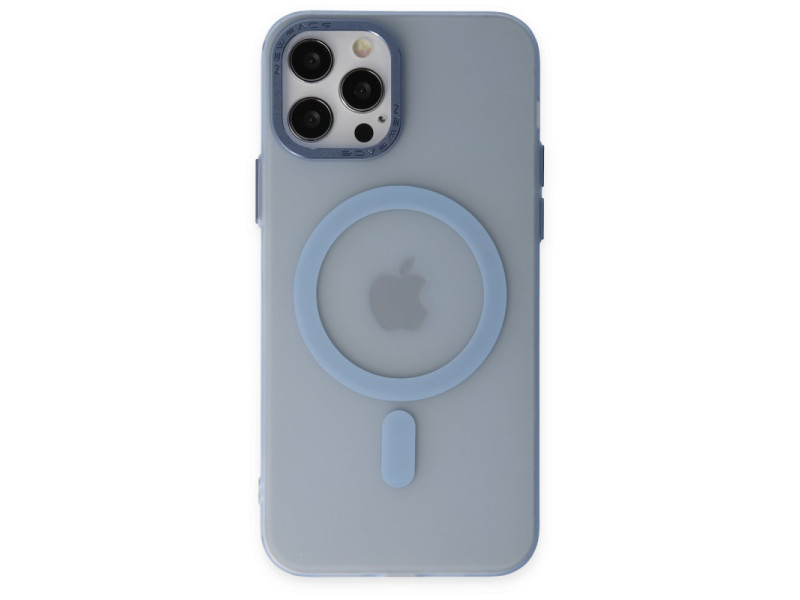 Newface iPhone 12 Pro Kılıf Lodos Magneticsafe Mat Kapak - Sierra Blue